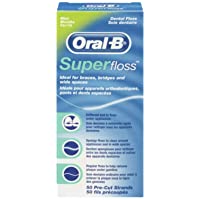 Oral-B Hilo dental Superfloss- 50 unidades- 12 paquetes de 50 unidades
